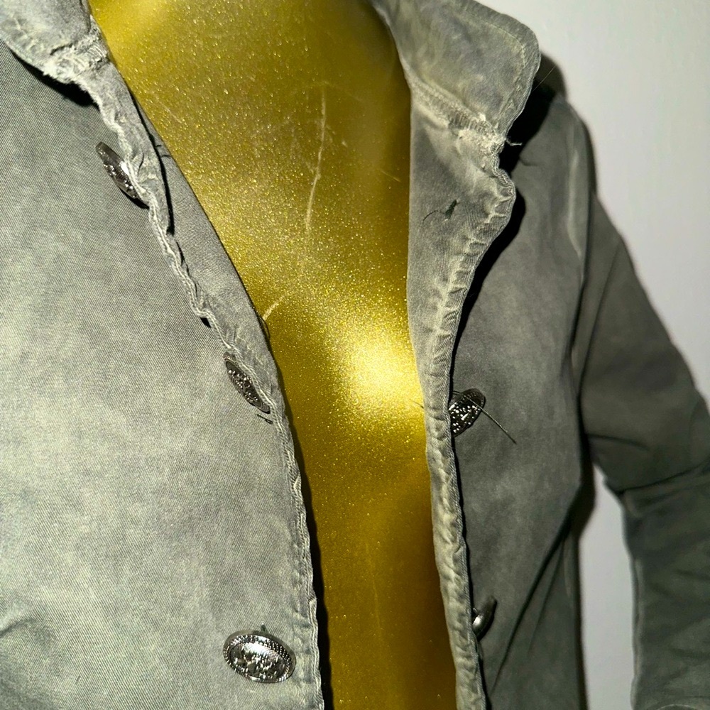 Nuny ROMA Olive Green Super Stretch Small Jacket Blazer Coat - Picture 3 of 13